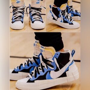 Nike Blazer Mid x Sacai White Black Legend Blue 2019 Sneakers Size Mens  6.5